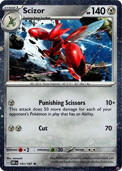 Scizor - 141/197 (Cosmos Holo) card art