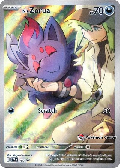 N's Zorua - 189 (Pokemon Center Exclusive) card art