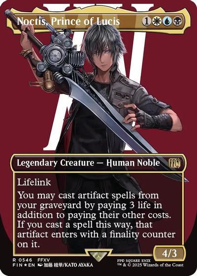 Noctis, Prince of Lucis (Borderless) (Surge Foil) card art