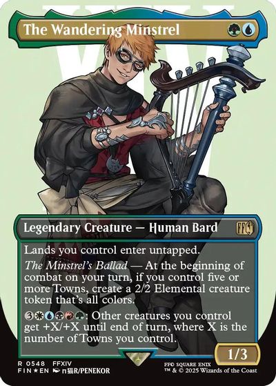 The Wandering Minstrel (Borderless) (Surge Foil) card art