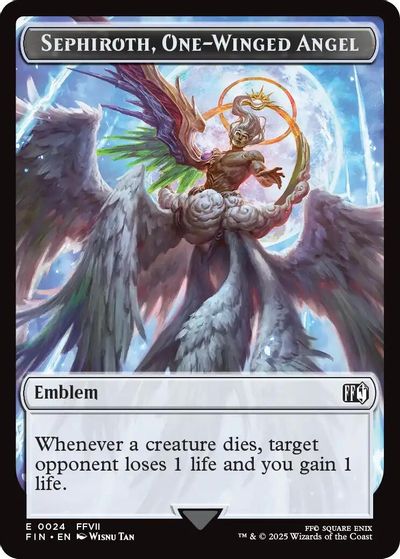 Emblem - Sephiroth, One-Winged Angel // Robot Warrior Double-Sided Token card art