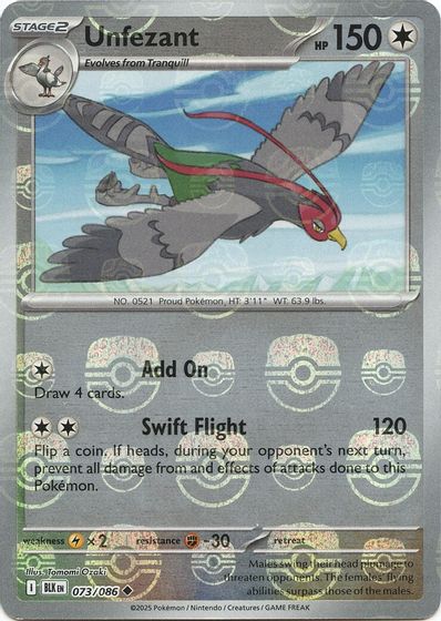 Unfezant (Master Ball Pattern) card art