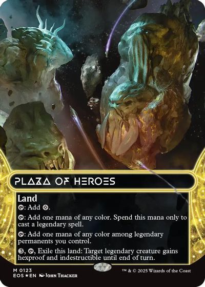 Plaza of Heroes (0123) (Borderless) (Galaxy Foil) card art