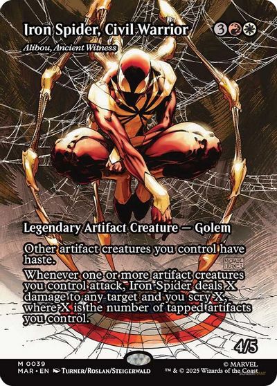 Iron Spider, Civil Warrior - Alibou, Ancient Witness (Borderless) card art