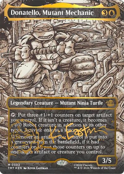 Donatello, Mutant Mechanic (Borderless) (Gold-Stamped Signature) card art