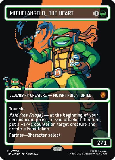 Michelangelo, the Heart (0092) (Borderless) (Surge Foil) card art