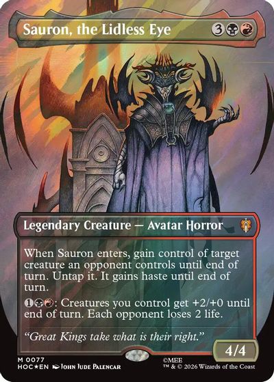 Sauron, the Lidless Eye (Borderless) (Surge Foil) card art