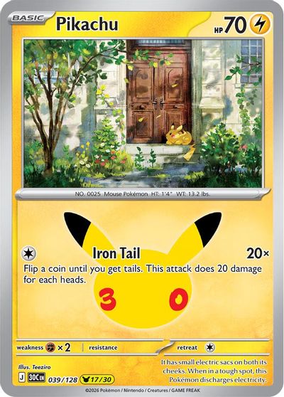 Pikachu - 039/128 card art