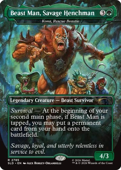 Beast Man, Savage Henchman - Kona, Rescue Beastie card art