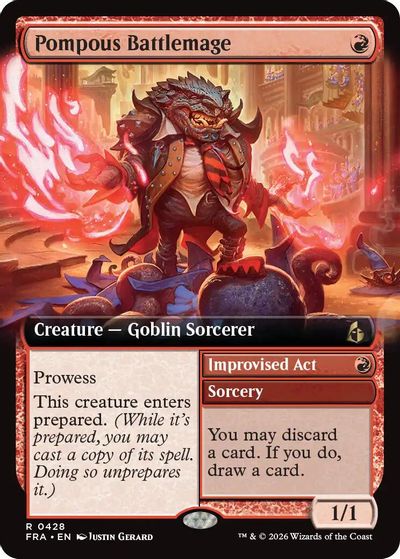 Pompous Battlemage (Extended Art) card art