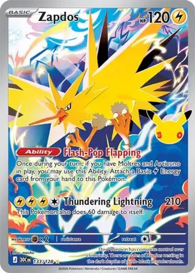Zapdos - 133/128 card art