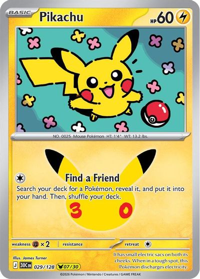 Pikachu - 029/128 card art