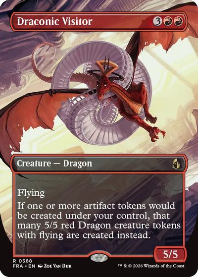 Draconic Visitor (Borderless) card art