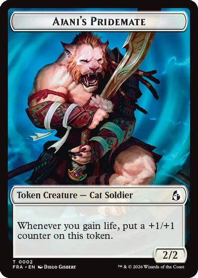 Ajani's Pridemate // Ajani Resolute Double-Sided Token card art