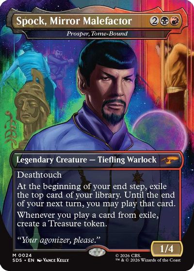 Spock, Mirror Malefactor - Prosper, Tome-Bound (Borderless) card art