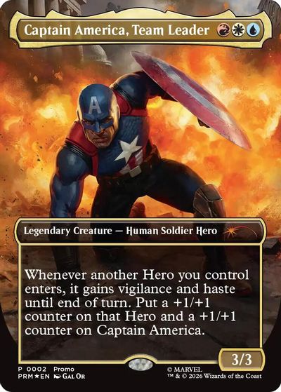Captain America, Team Leader (Borderless) card art