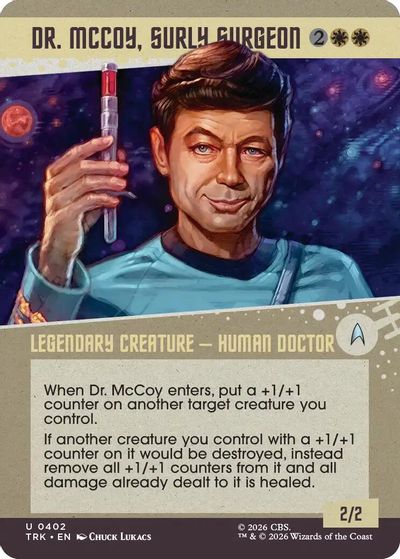 Dr. McCoy, Surly Surgeon (Showcase) card art