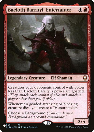Baeloth Barrityl, Entertainer card art
