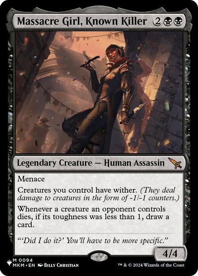 Massacre Girl, Known Killer card art