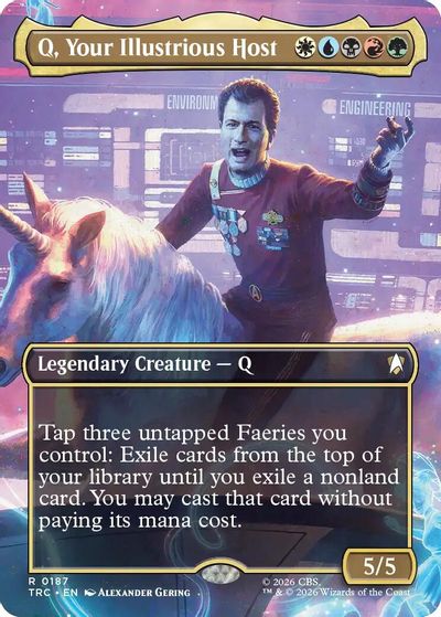 Q, Your Illustrious Host (Borderless) card art
