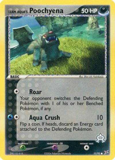 Team Aqua's Poochyena - 55/95 card art