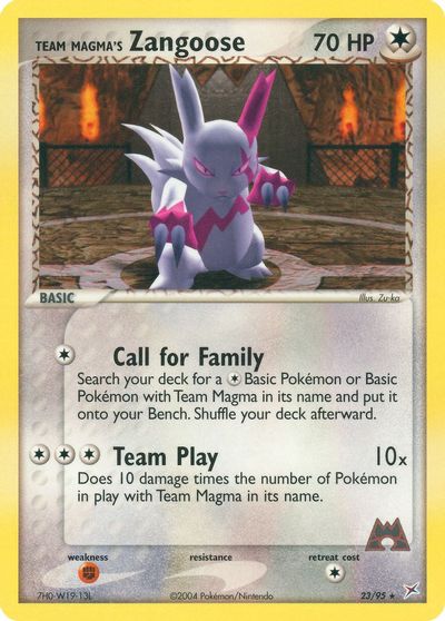 Team Magma's Zangoose card art