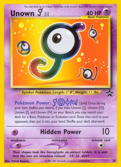 Unown [J] card art