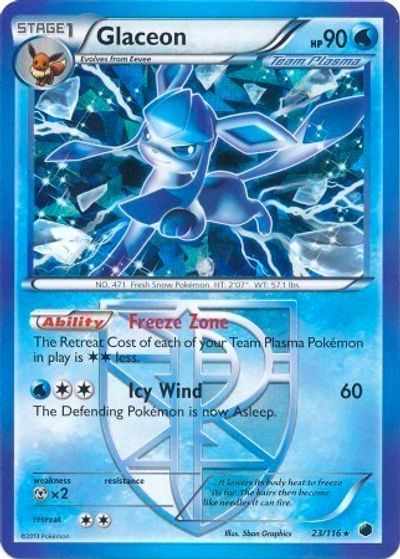 Glaceon - 23/116 (BW Plasma Freeze) card art